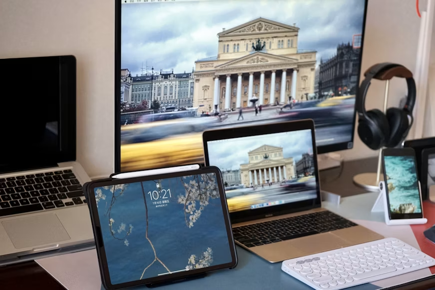 Multiple devices streaming video simultaneously in a household.
