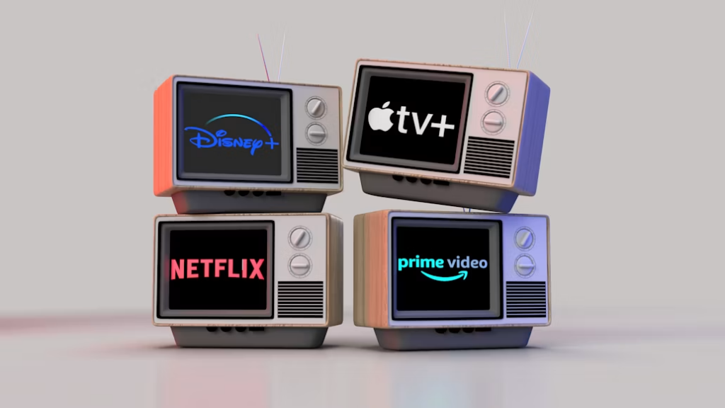 Multiple devices streaming video simultaneously in a household.